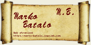 Marko Batalo vizit kartica